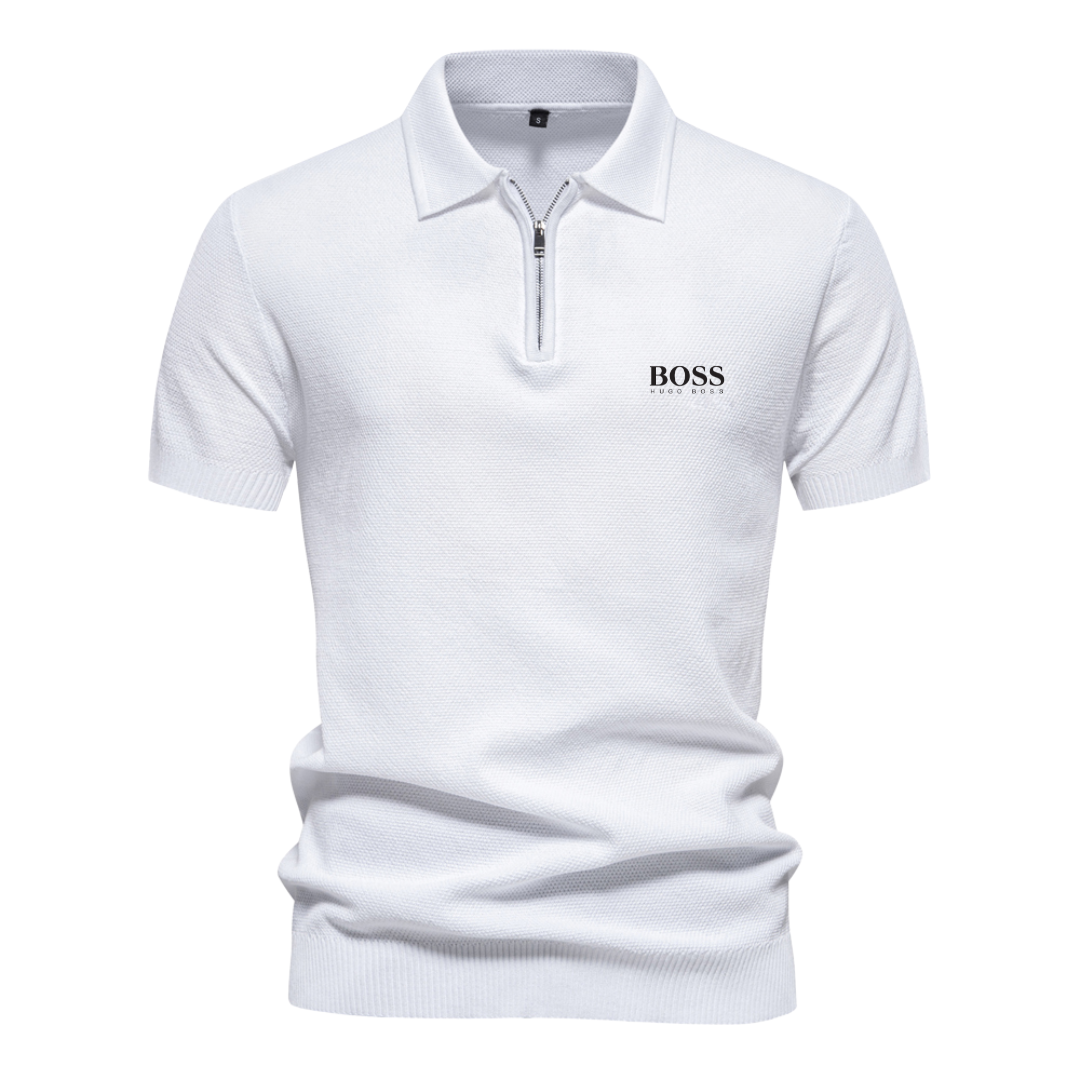 Polo ΒOՏՏ™ a manica corta con mezza zip