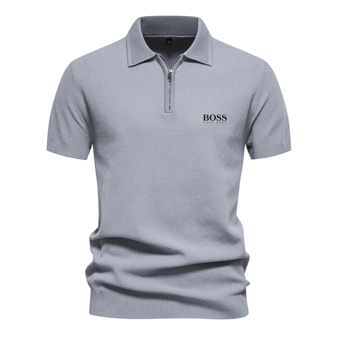 Polo ΒOՏՏ™ a manica corta con mezza zip