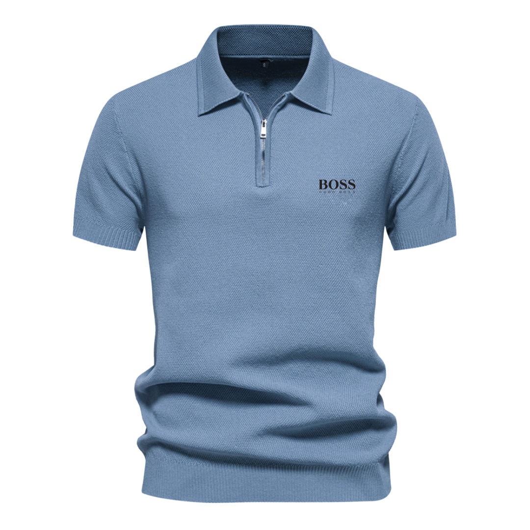 Polo ΒOՏՏ™ a manica corta con mezza zip